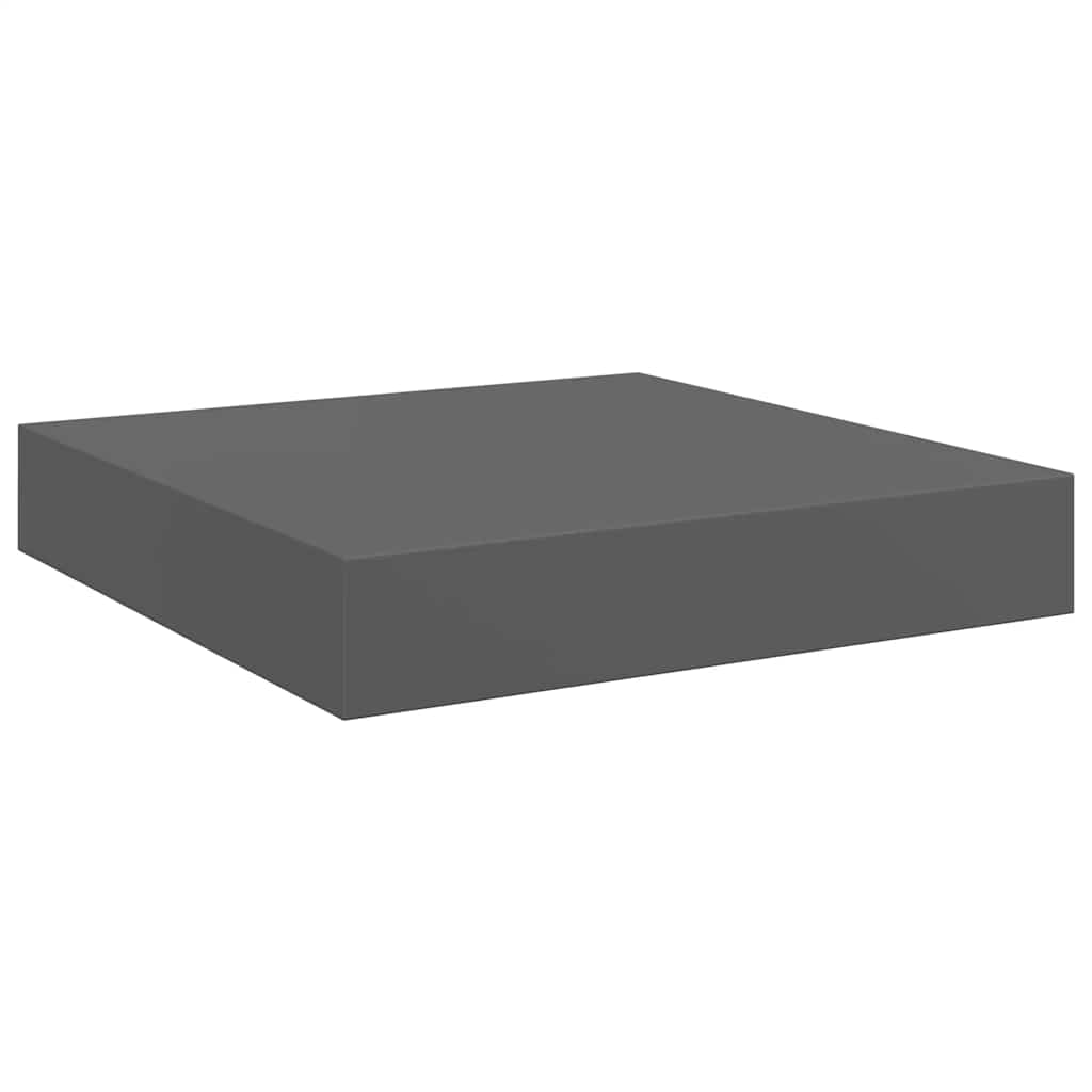 Flytende vegghyller 4 stk høyglans grå 23x23,5x3,8 cm MDF vidaXL