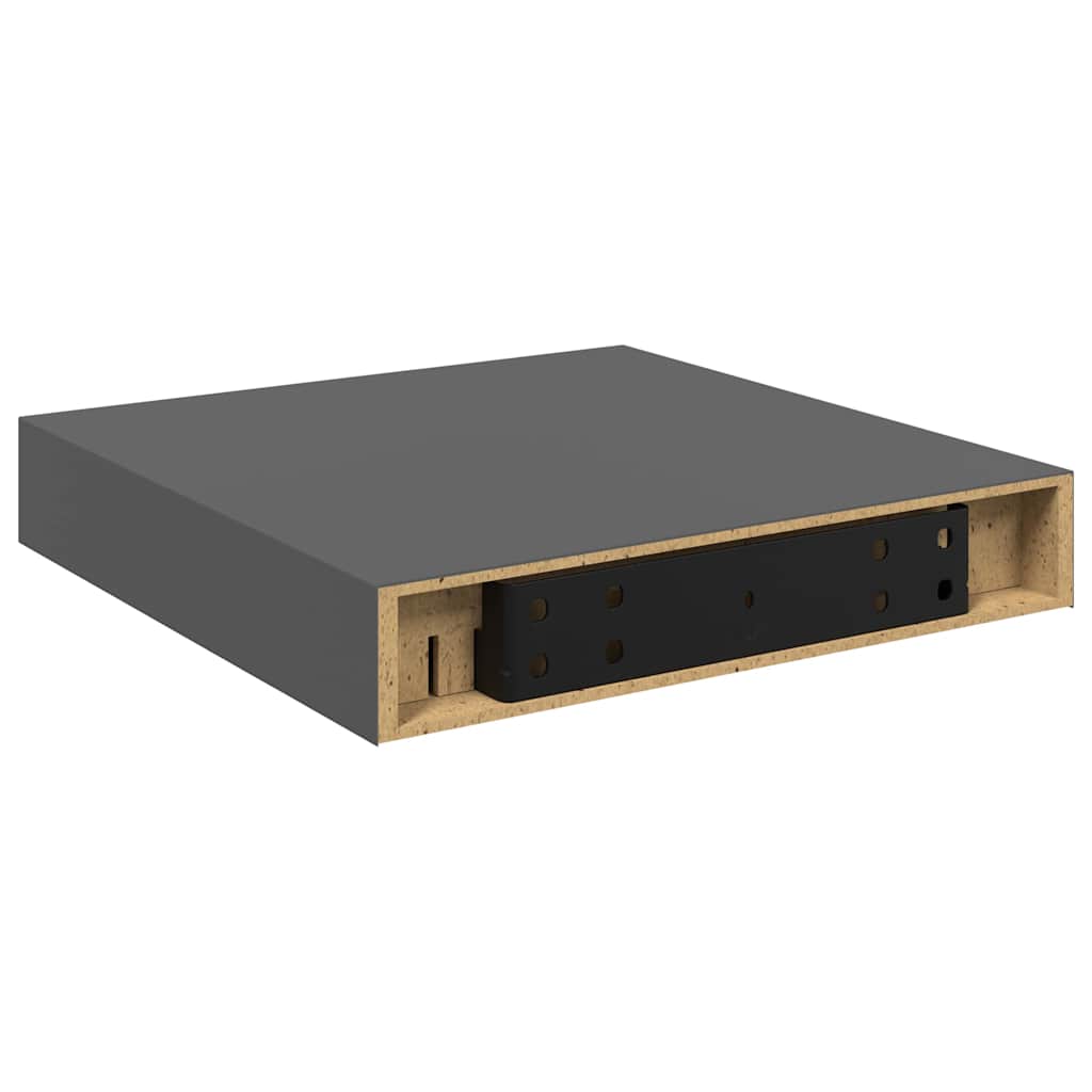 Flytende vegghyller 4 stk høyglans grå 23x23,5x3,8 cm MDF vidaXL