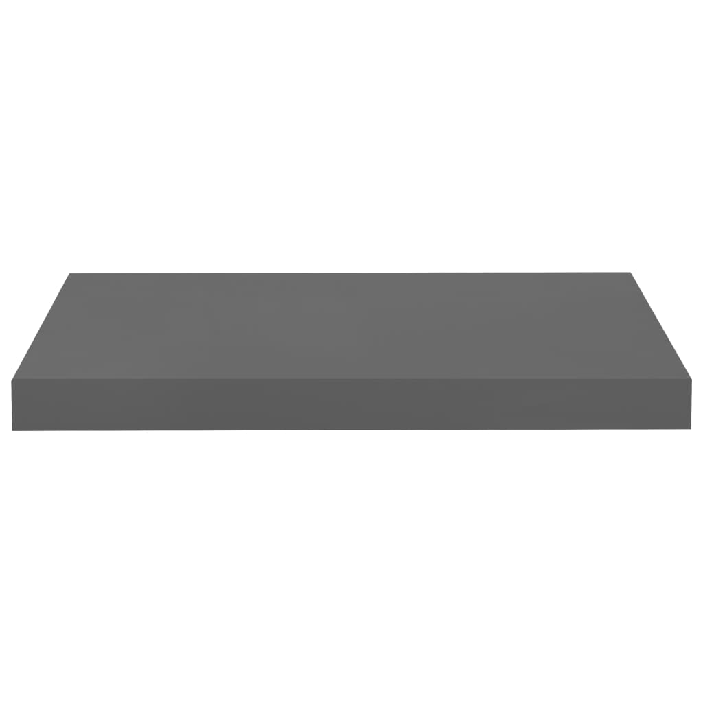Flytende vegghylle høyglans grå 50x23x3,8 cm MDF