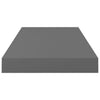 Flytende vegghyller 2 stk høyglans grå 50x23x3,8 cm MDF