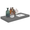 Flytende vegghyller 4 stk høyglans grå 50x23x3,8 cm MDF
