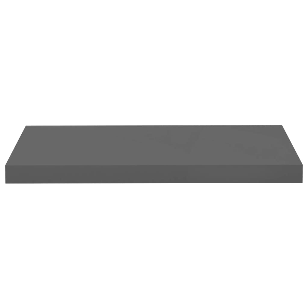 Flytende vegghylle høyglans grå 60x23,5x3,8 cm MDF