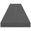 Flytende vegghylle høyglans grå 120x23,5x3,8 cm MDF