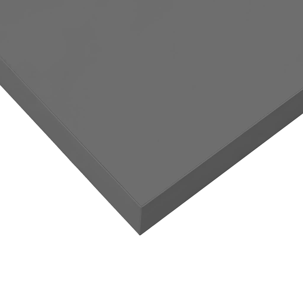 Flytende vegghylle høyglans grå 120x23,5x3,8 cm MDF