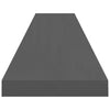 Flytende vegghyller 2 stk høyglans grå 120x23,5x3,8 cm MDF