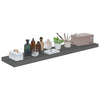 Flytende vegghyller 2 stk høyglans grå 120x23,5x3,8 cm MDF