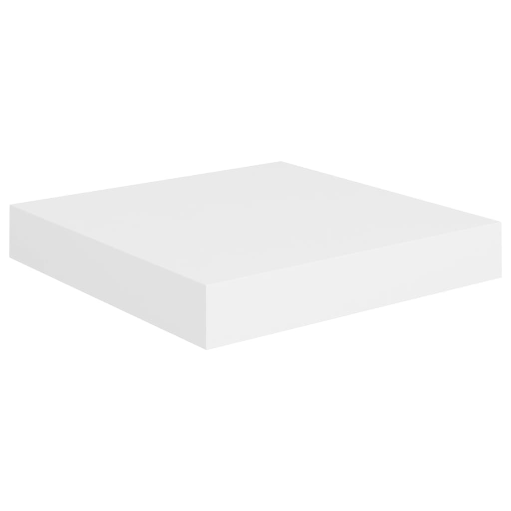 Flytende vegghyller 2 stk hvit 23x23,5x3,8 cm MDF