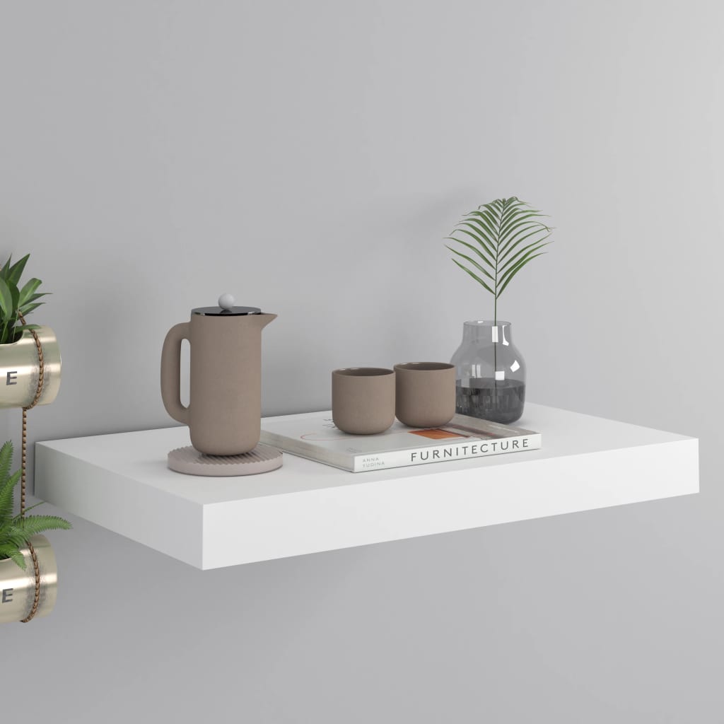 Flytende vegghylle hvit 40x23x3,8 cm MDF