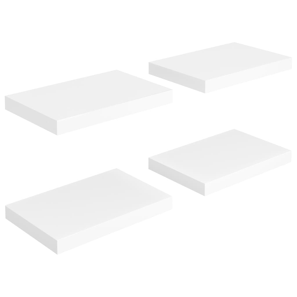 Flytende vegghyller 4 stk hvit 40x23x3,8 cm MDF