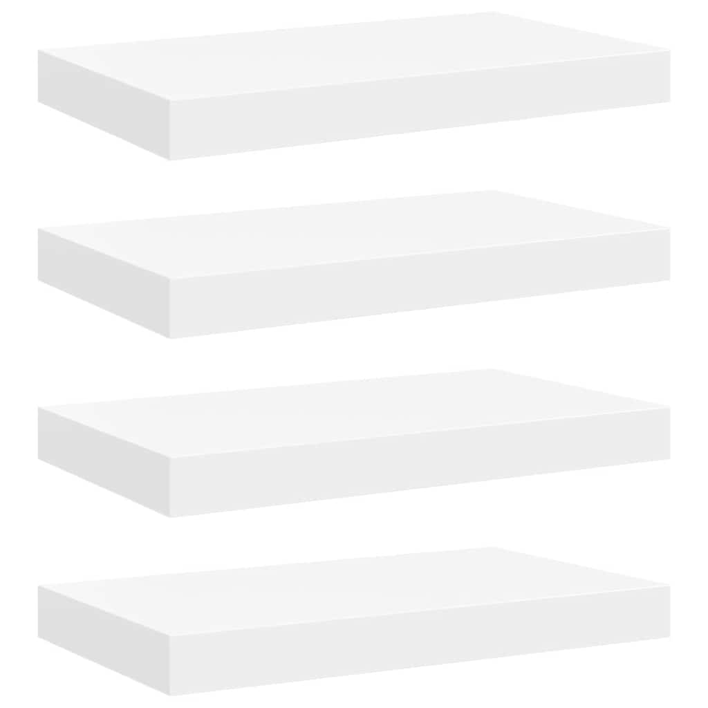 Flytende vegghyller 4 stk hvit 40x23x3,8 cm MDF vidaXL