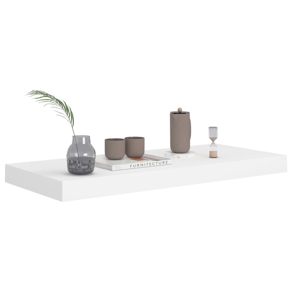 Flytende vegghyller 4 stk hvit 60x23,5x3,8 cm MDF
