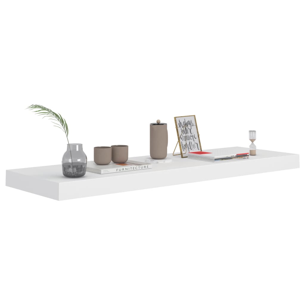 Flytende vegghylle hvit 80x23,5x3,8 cm MDF
