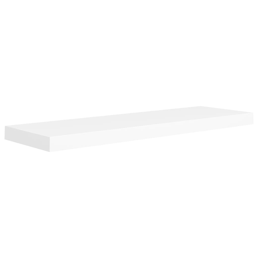 Flytende vegghyller 2 stk hvit 80x23,5x3,8 cm MDF