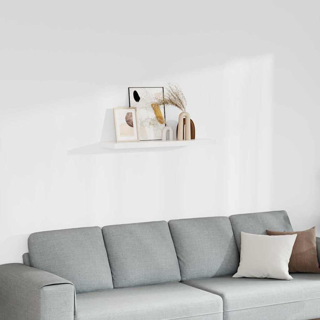 Flytende vegghylle hvit 90x23,5x3,8 cm MDF
