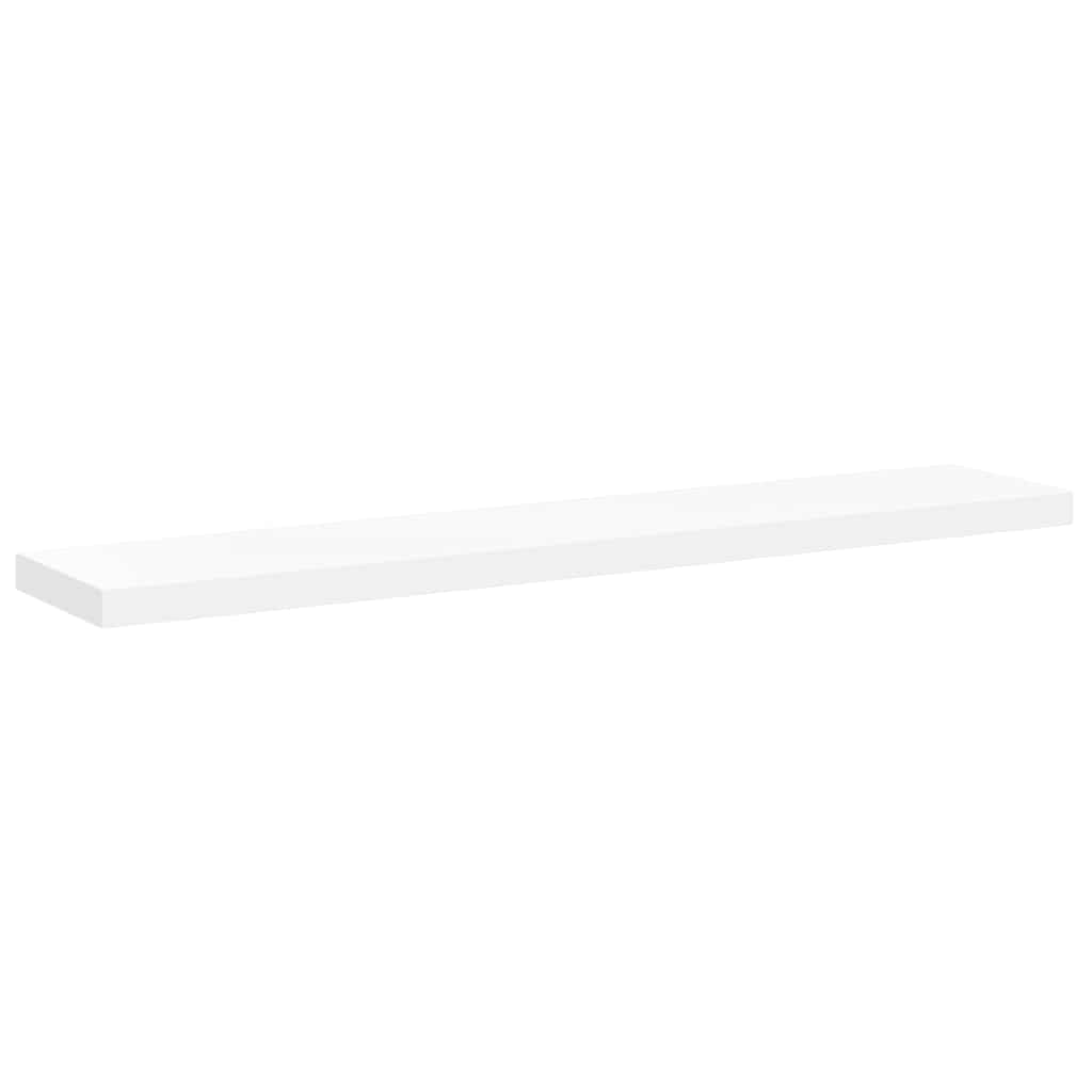 Flytende vegghyller 4 stk hvit 120x23,5x3,8 cm MDF