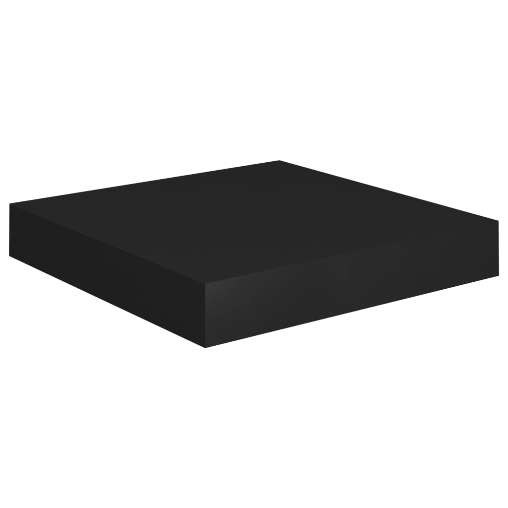 Flytende vegghylle svart 23x23,5x3,8 cm MDF