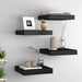 Flytende vegghyller 4 stk svart 23x23,5x3,8 cm MDF