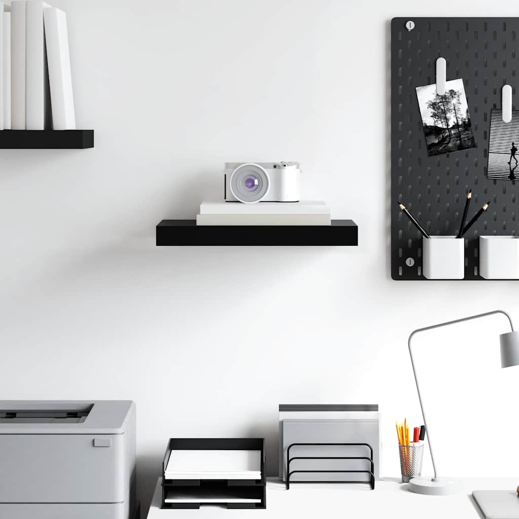 Flytende vegghylle svart 40x23x3,8 cm MDF vidaXL