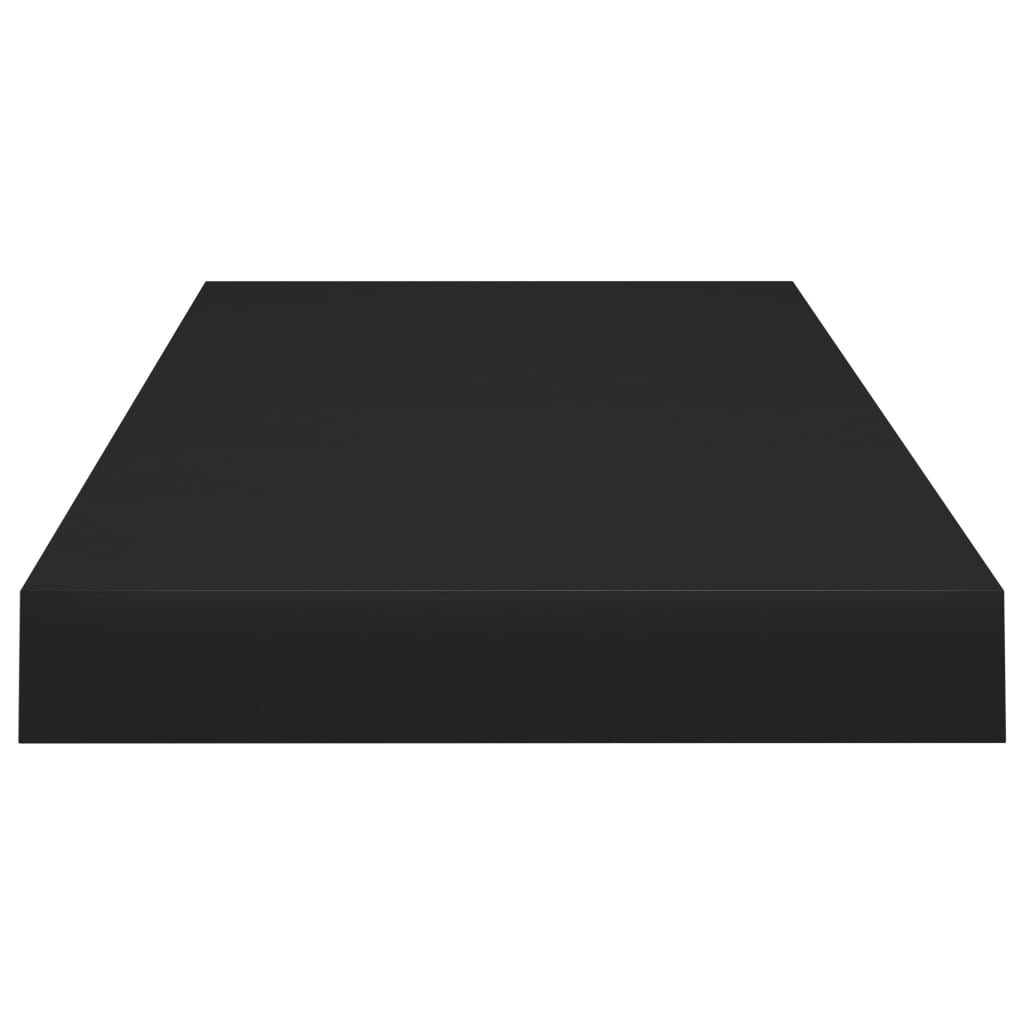 Flytende vegghyller 2 stk svart 60x23,5x3,8 cm MDF