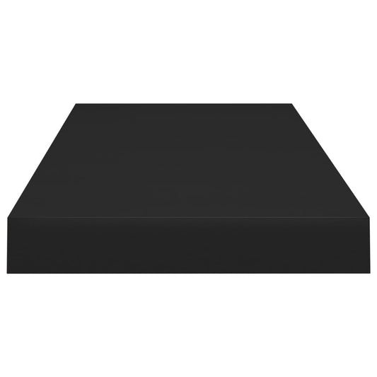 Flytende vegghyller 2 stk svart 60x23,5x3,8 cm MDF