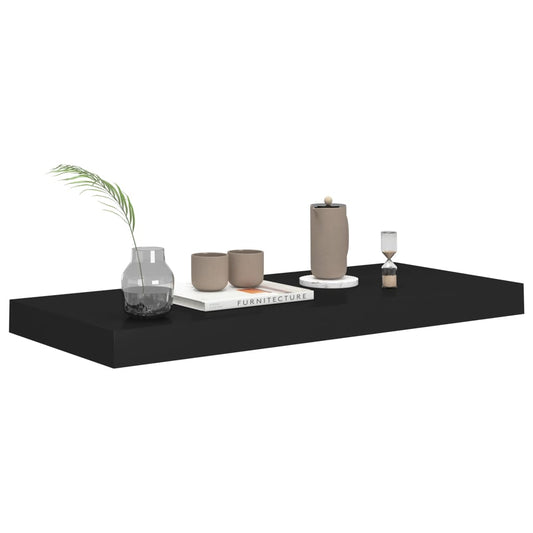 Flytende vegghyller 2 stk svart 60x23,5x3,8 cm MDF