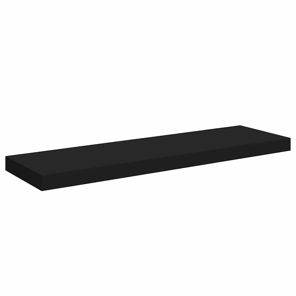 Flytende vegghyller 4 stk svart 80x23,5x3,8 cm MDF