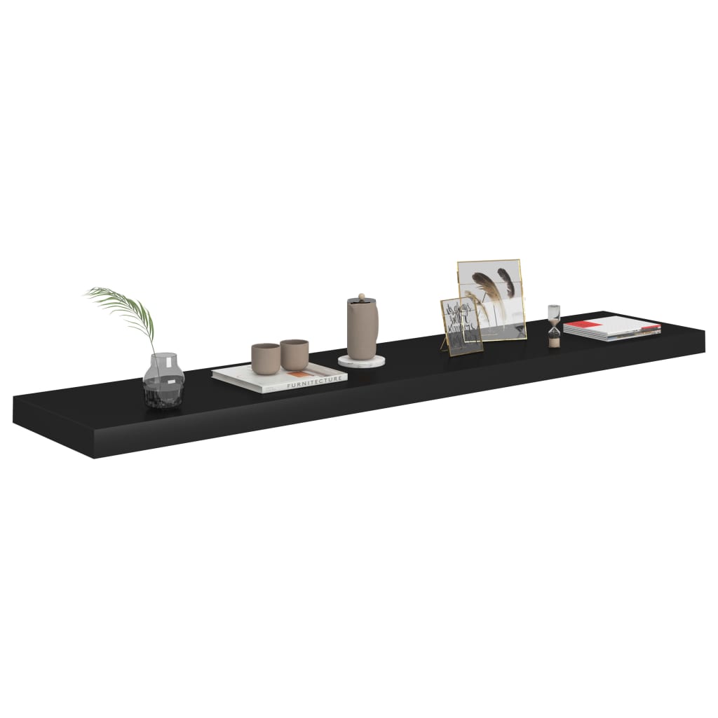 Flytende vegghylle svart 120x23,5x3,8 cm MDF