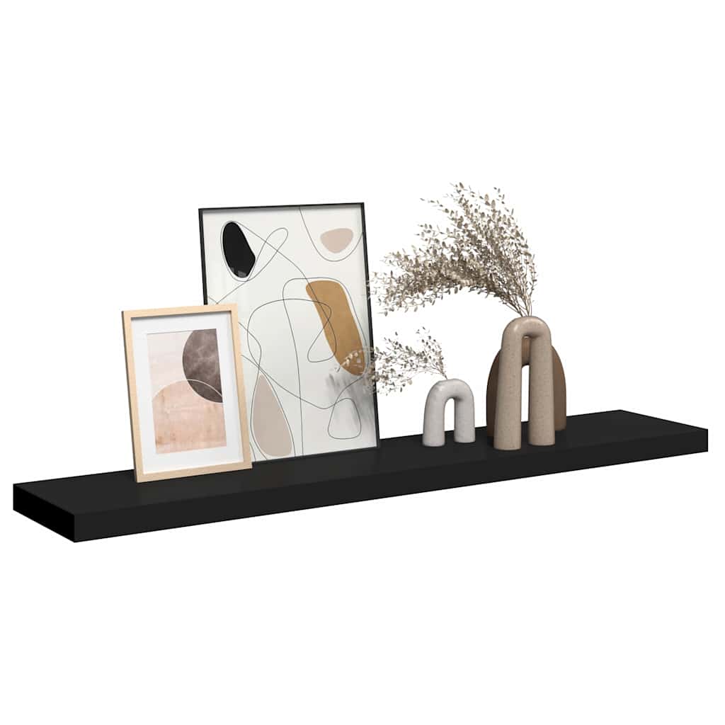 Flytende vegghylle svart 120x23,5x3,8 cm MDF vidaXL