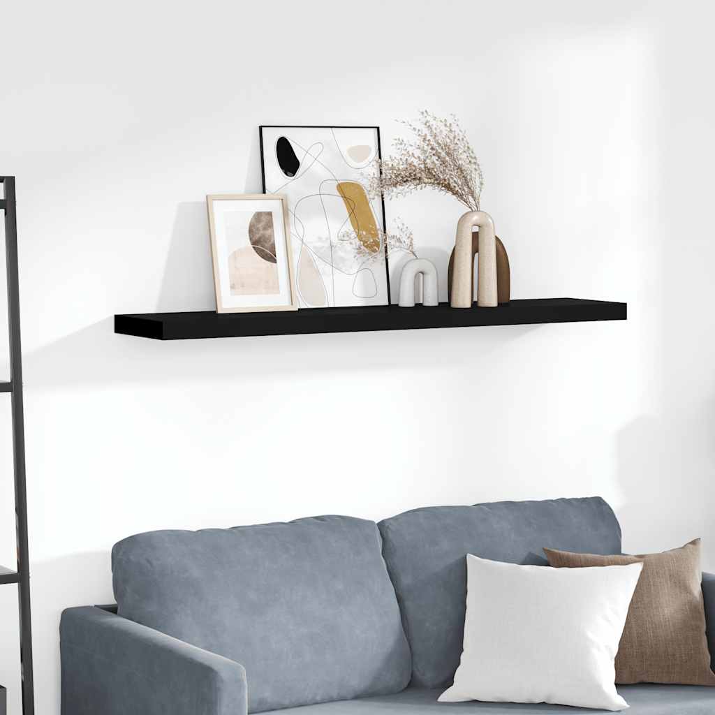 Flytende vegghylle svart 120x23,5x3,8 cm MDF vidaXL