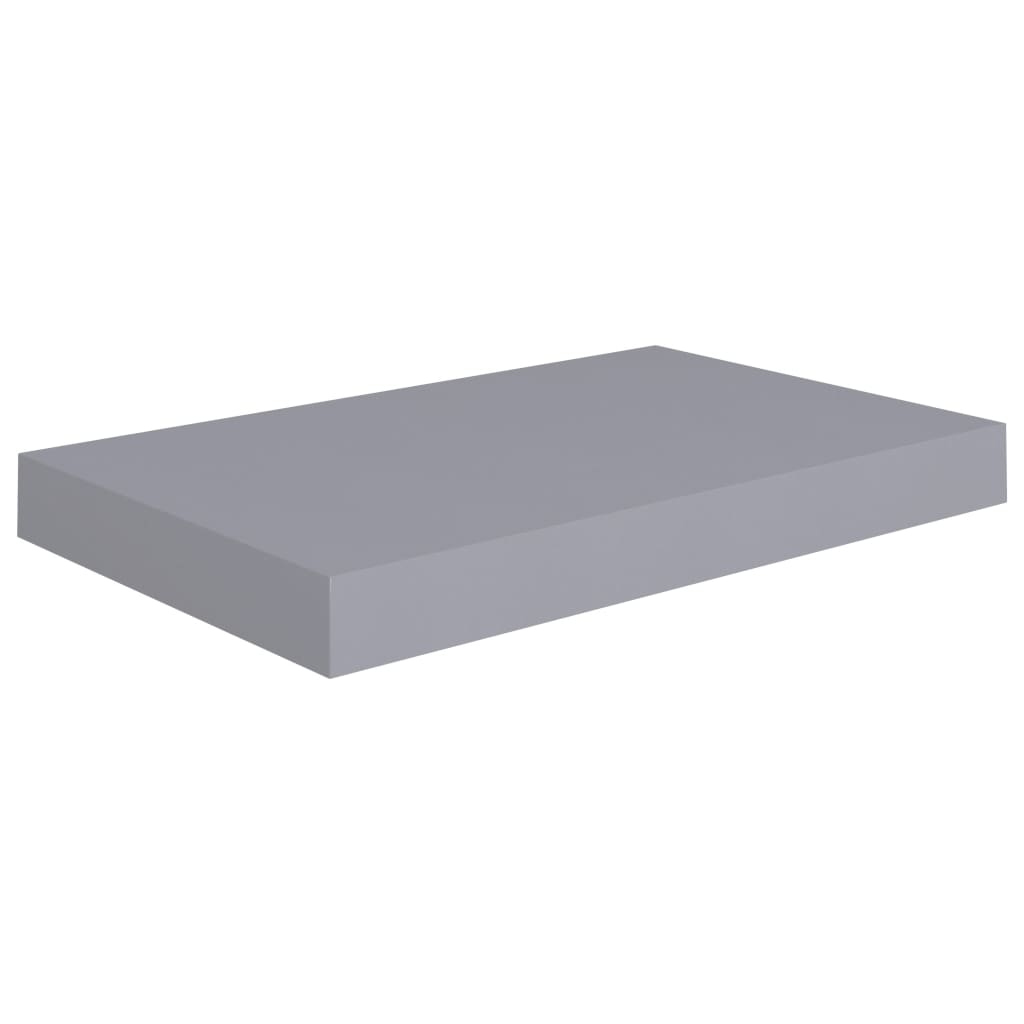 Flytende vegghyller 2 stk grå 40x23,5x3,8 cm MDF