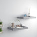 Flytende vegghyller 2 stk grå 40x23,5x3,8 cm MDF