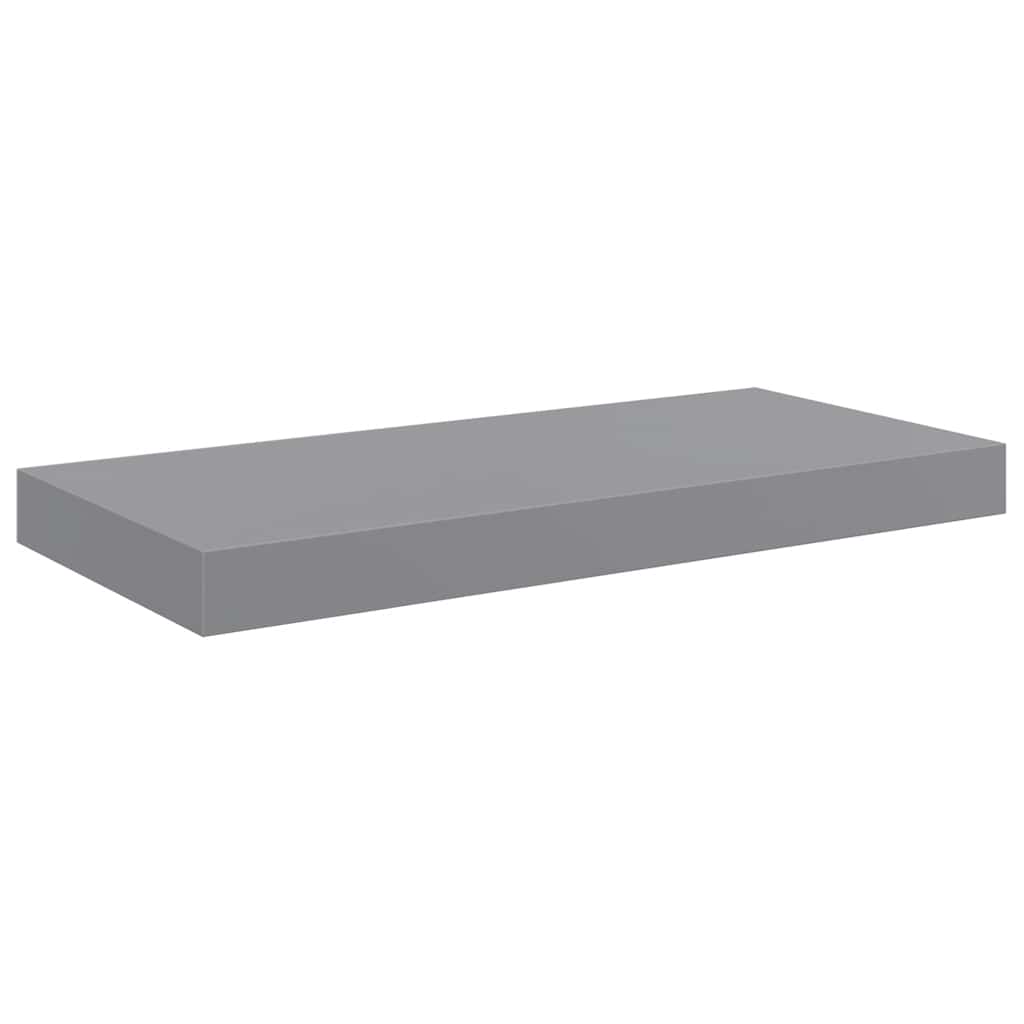 Flytende vegghylle grå 50x23x3,8 cm MDF