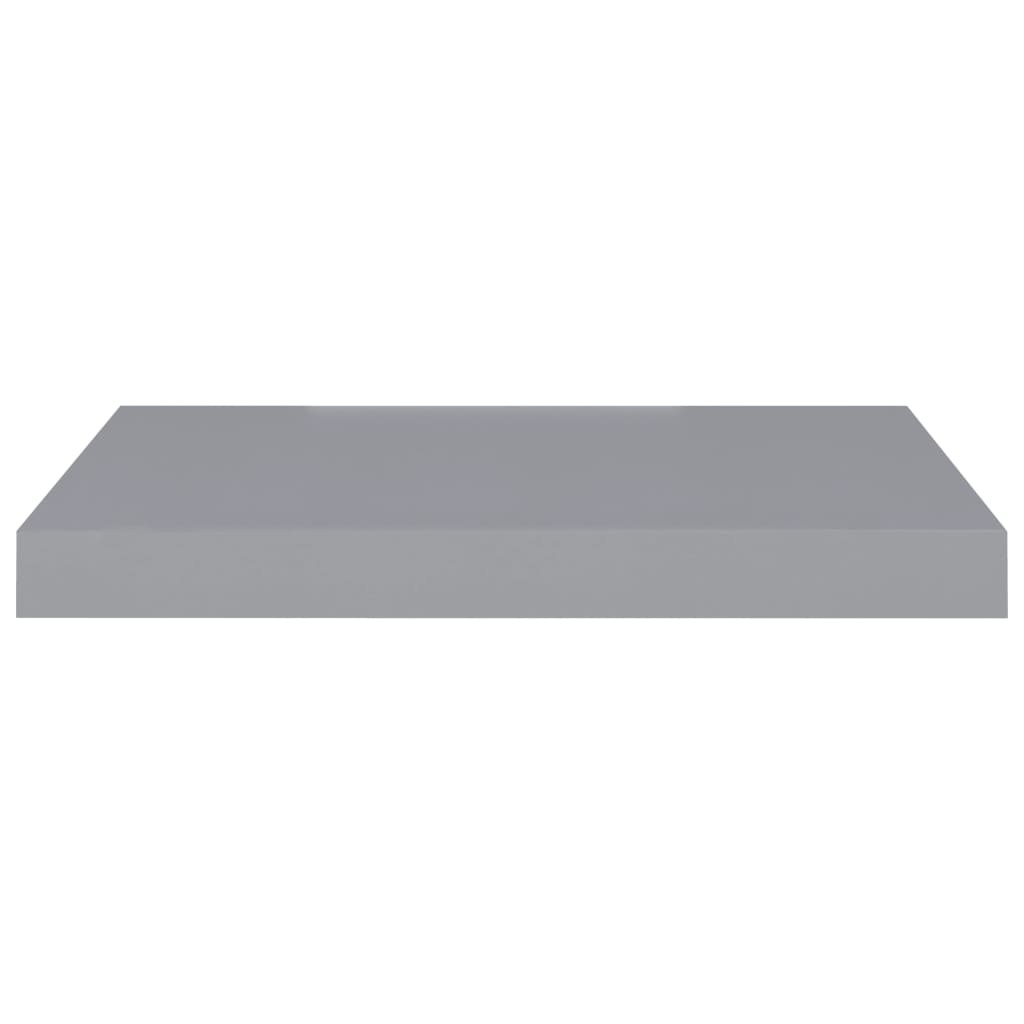 Flytende vegghyller 2 stk grå 50x23,5x3,8 cm MDF