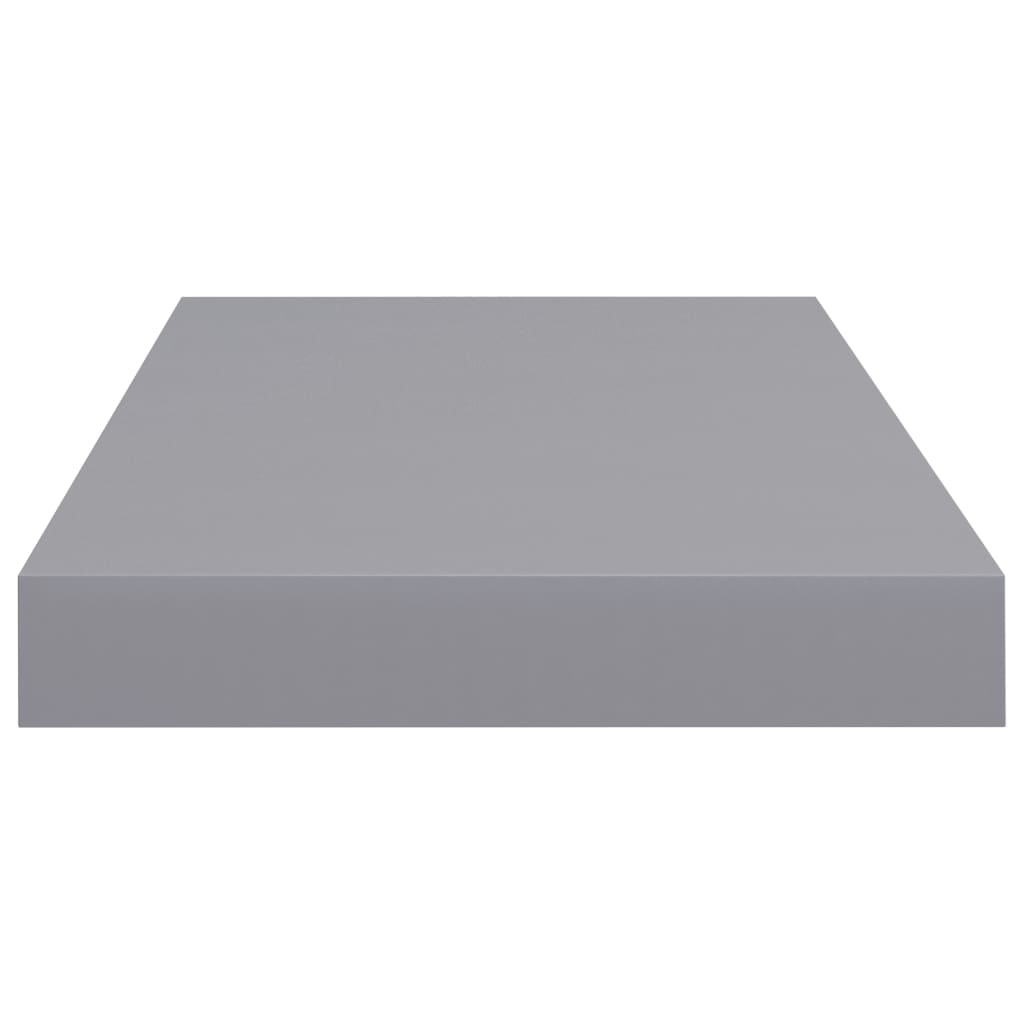 Flytende vegghyller 2 stk grå 50x23,5x3,8 cm MDF