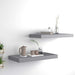 Flytende vegghyller 2 stk grå 50x23,5x3,8 cm MDF