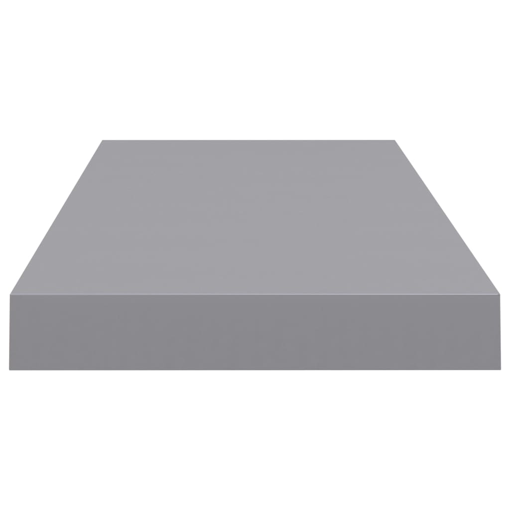 Flytende vegghyller 2 stk grå 60x23,5x3,8 cm MDF