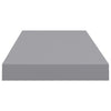 Flytende vegghyller 2 stk grå 60x23,5x3,8 cm MDF