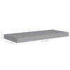 Flytende vegghyller 2 stk grå 60x23,5x3,8 cm MDF