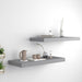 Flytende vegghyller 2 stk grå 60x23,5x3,8 cm MDF