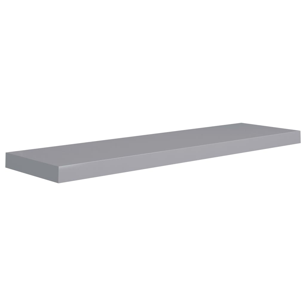 Flytende vegghylle grå 90x23,5x3,8 cm MDF