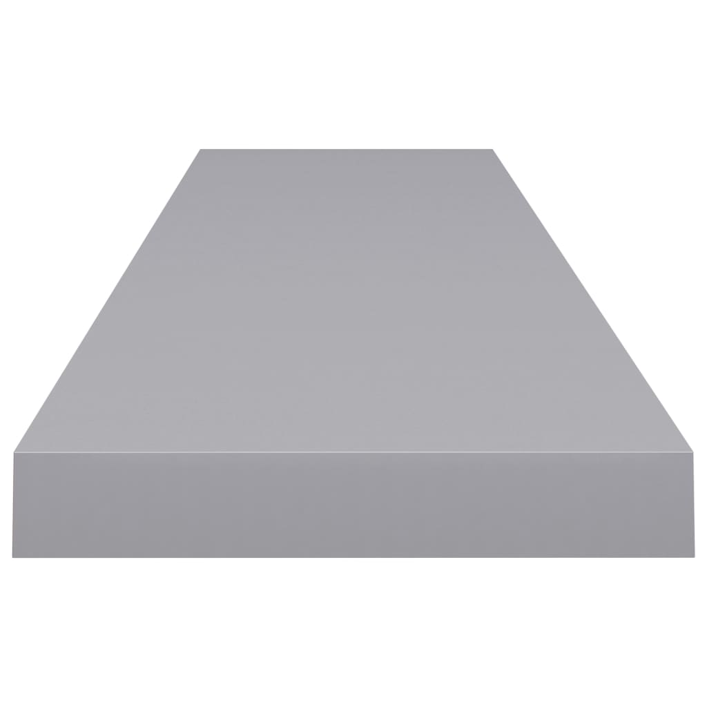 Flytende vegghyller 2 stk grå 120x23,5x3,8 cm MDF