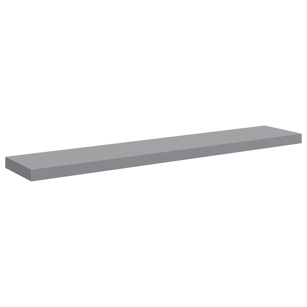 Flytende vegghyller 4 stk grå 120x23,5x3,8 cm MDF