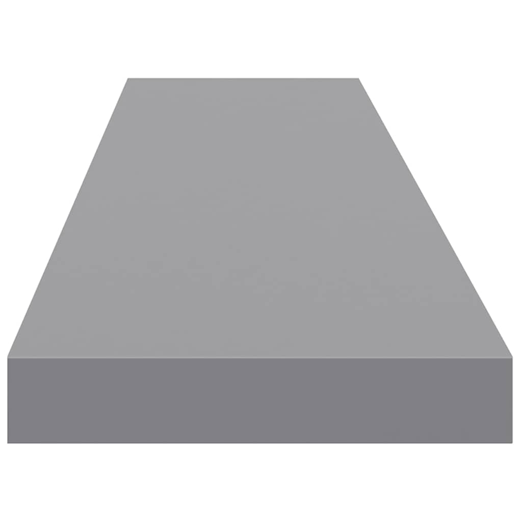 Flytende vegghyller 4 stk grå 120x23,5x3,8 cm MDF