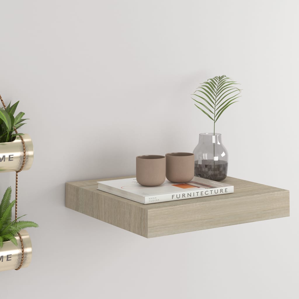 Flytende vegghylle eik 23x23,5x3,8 cm MDF