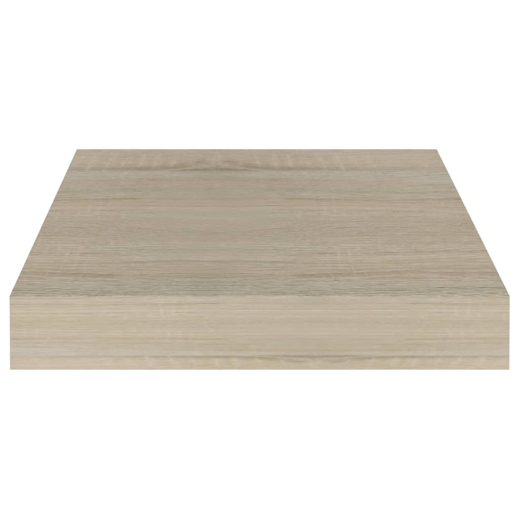 Flytende vegghyller 2 stk eik 23x23,5x3,8 cm MDF