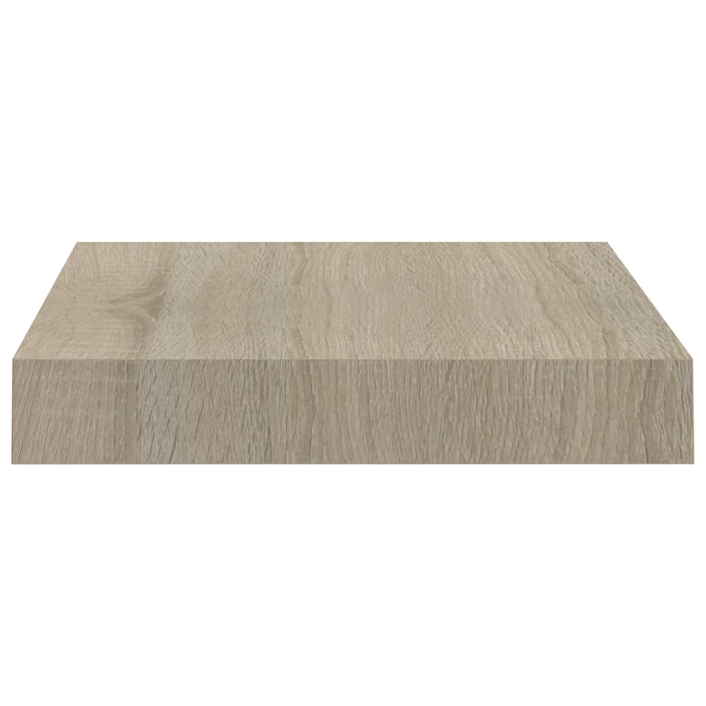 Flytende vegghyller 2 stk eik 23x23,5x3,8 cm MDF