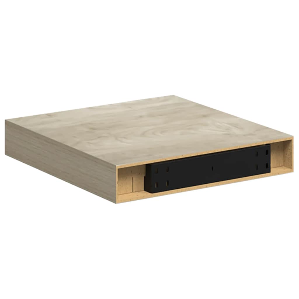 Flytende vegghyller 4 stk eik 23x23,5x3,8 cm MDF