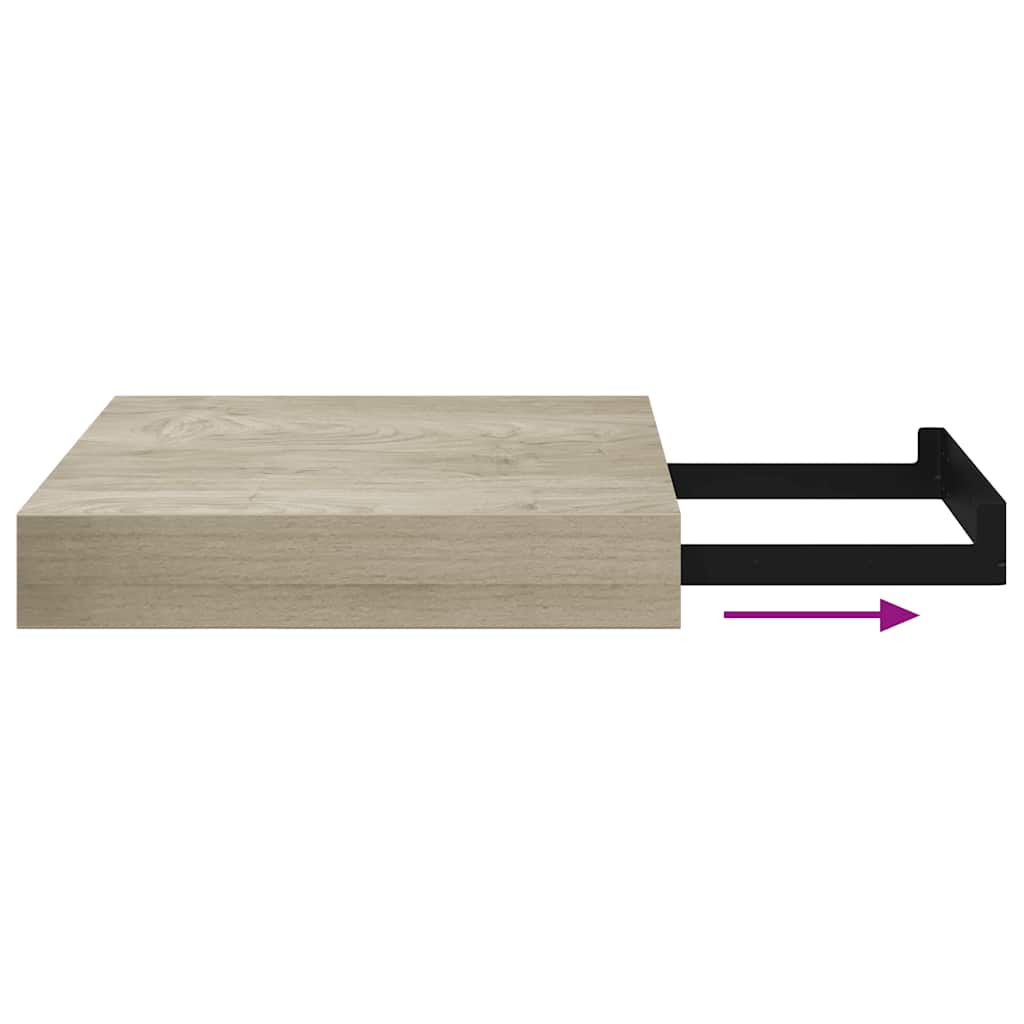 Flytende vegghyller 4 stk eik 23x23,5x3,8 cm MDF