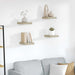 Flytende vegghyller 4 stk eik 23x23,5x3,8 cm MDF