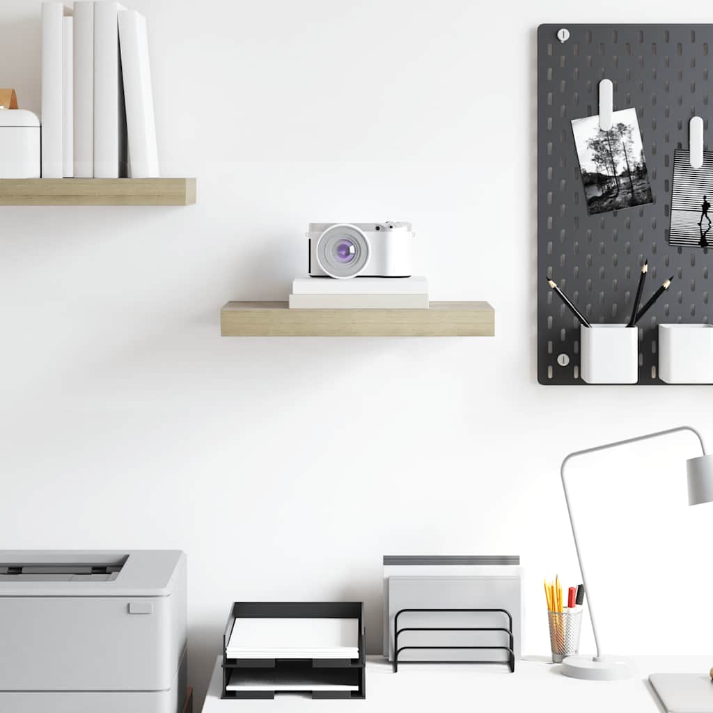 Flytende vegghylle eik 40x23x3,8 cm MDF